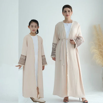 Mother and Daughter Abayas Muslim Women Kids Girls Dress Eid Djellaba | Free Shipping Worldwide