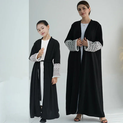 Mother and Daughter Abayas Muslim Women Kids Girls Dress Eid Djellaba | Free Shipping Worldwide