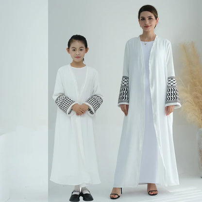 Mother and Daughter Abayas Muslim Women Kids Girls Dress Eid Djellaba | Free Shipping Worldwide